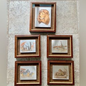 Harry Antis Etched Aluminum Art Prints #141 Lion Zebra Cheetah Giraffe Elephant